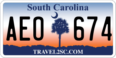 SC license plate AEO674