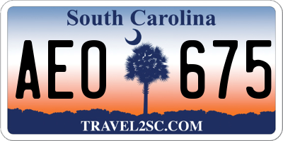 SC license plate AEO675