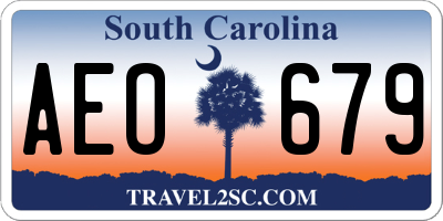SC license plate AEO679