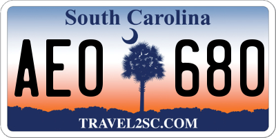 SC license plate AEO680