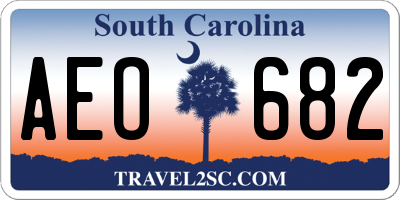 SC license plate AEO682