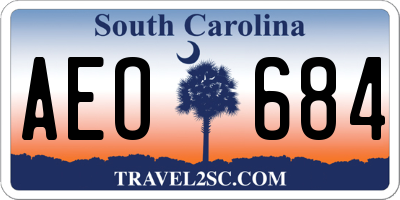 SC license plate AEO684