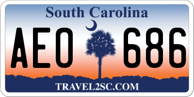 SC license plate AEO686