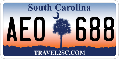 SC license plate AEO688