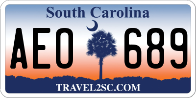 SC license plate AEO689
