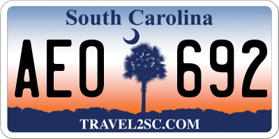 SC license plate AEO692