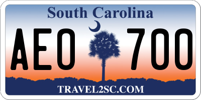 SC license plate AEO700