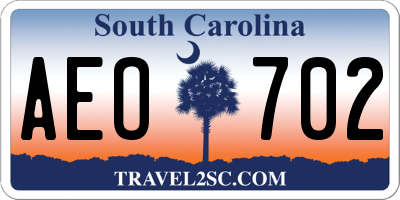 SC license plate AEO702