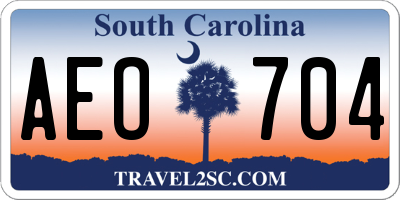 SC license plate AEO704
