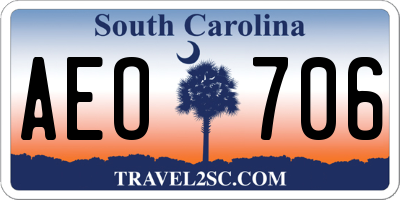 SC license plate AEO706