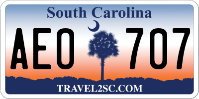 SC license plate AEO707