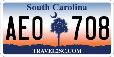 SC license plate AEO708