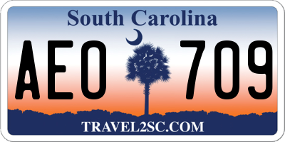 SC license plate AEO709
