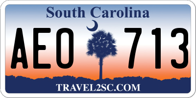 SC license plate AEO713