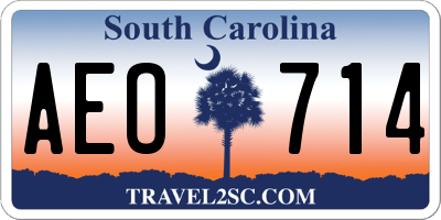 SC license plate AEO714