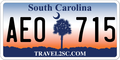 SC license plate AEO715