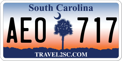 SC license plate AEO717