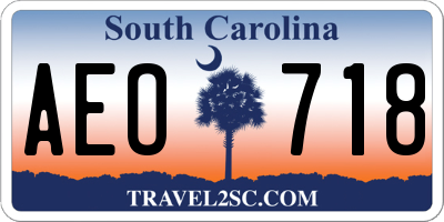 SC license plate AEO718