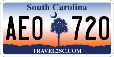 SC license plate AEO720