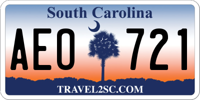 SC license plate AEO721