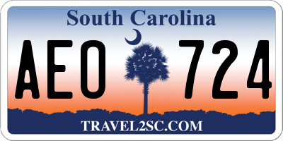SC license plate AEO724