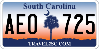 SC license plate AEO725