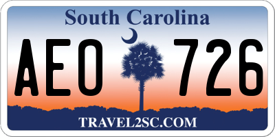 SC license plate AEO726