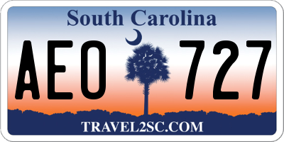 SC license plate AEO727