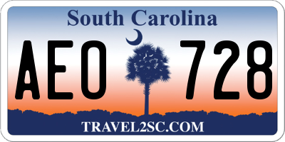 SC license plate AEO728
