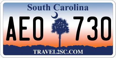 SC license plate AEO730