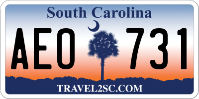 SC license plate AEO731