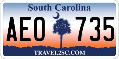 SC license plate AEO735
