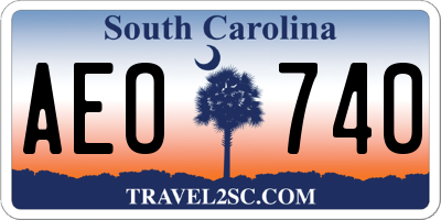 SC license plate AEO740
