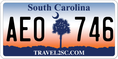 SC license plate AEO746