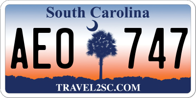 SC license plate AEO747