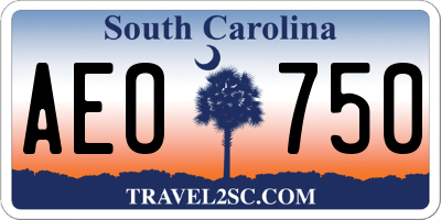 SC license plate AEO750