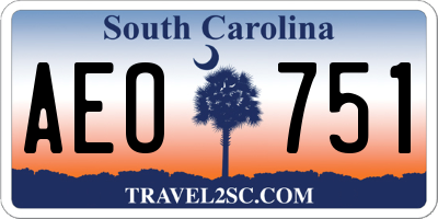 SC license plate AEO751