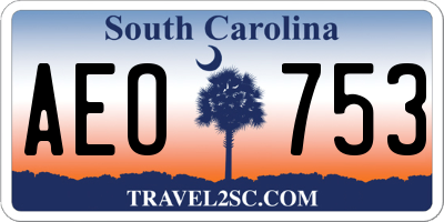 SC license plate AEO753