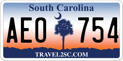 SC license plate AEO754