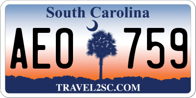 SC license plate AEO759