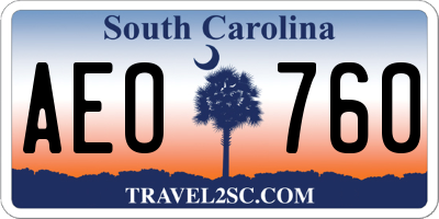 SC license plate AEO760