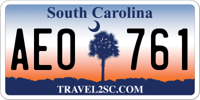 SC license plate AEO761