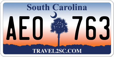 SC license plate AEO763