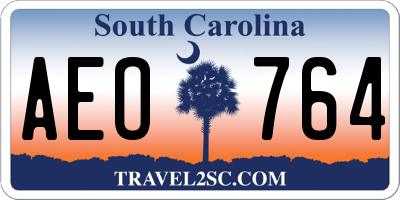 SC license plate AEO764