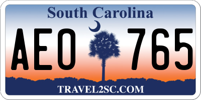 SC license plate AEO765