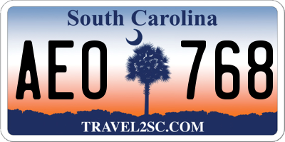 SC license plate AEO768