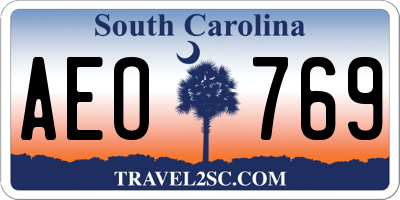 SC license plate AEO769