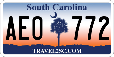 SC license plate AEO772