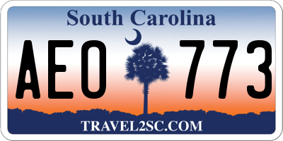 SC license plate AEO773