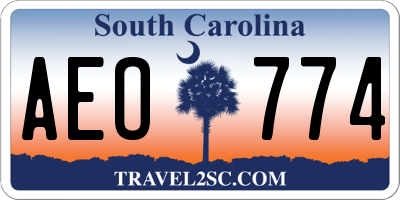 SC license plate AEO774